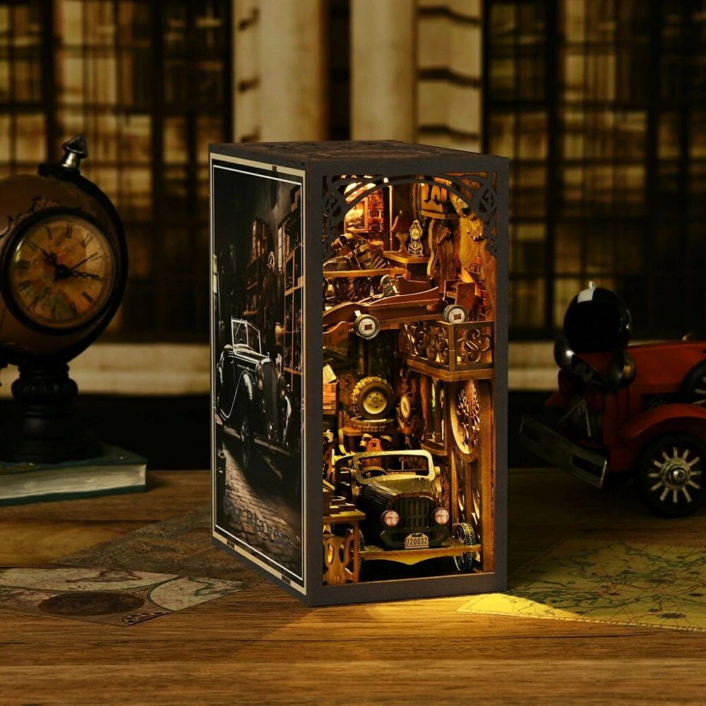 2Kids Toys 3D skládačka Zarážka na knihy Miniatura domečku Vintage auta