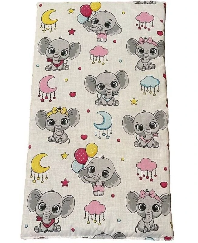 SDS Matrace do postýlky pro panenky Veselí sloníci Bavlna, výplň: Polyester, 50/28 cm