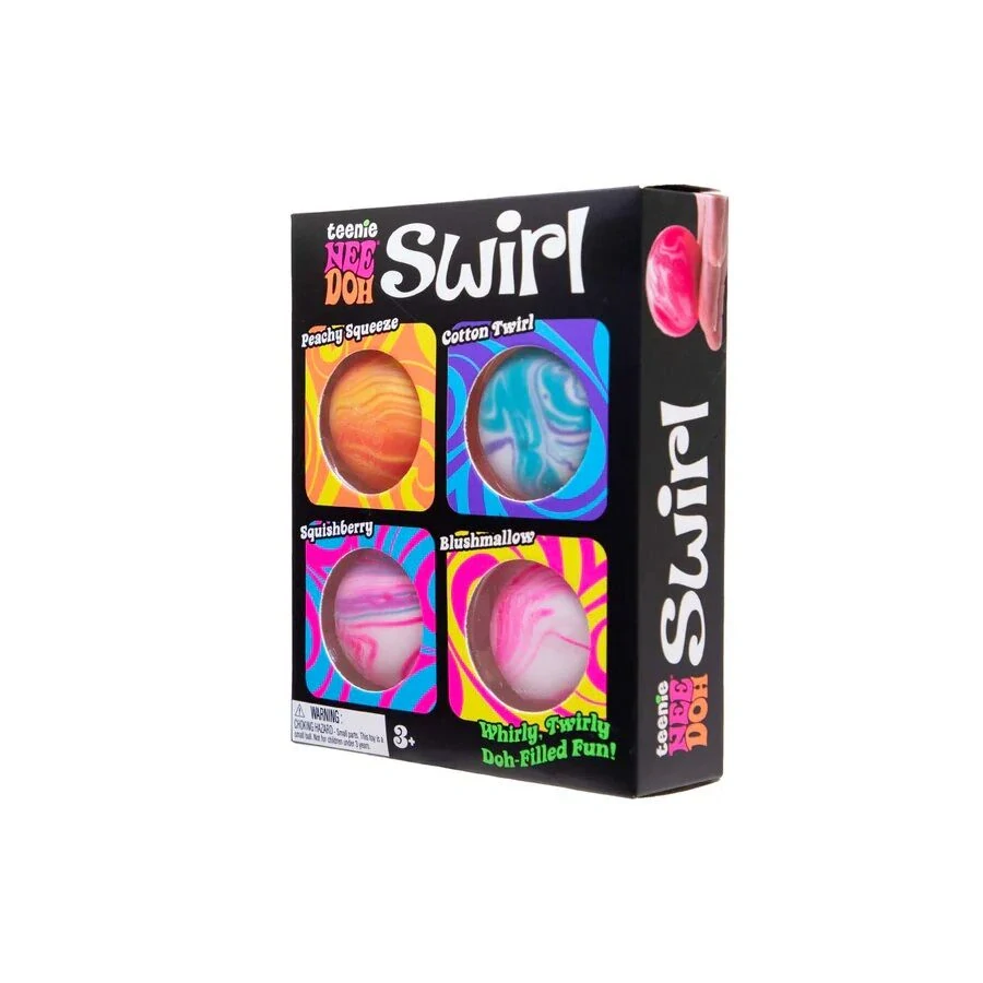Schylling NeeDoh Barevné mačkací mini míčky Swirl 4 ks