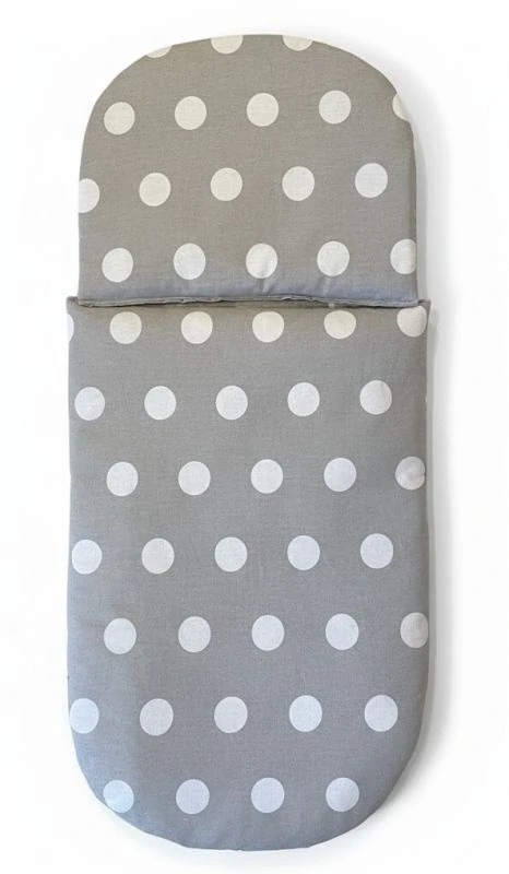 SDS Peřinky do kočárku pro panenky Puntíky šedá Bavlna, výplň: Polyester, 1x 27x40 cm / 25x20 cm