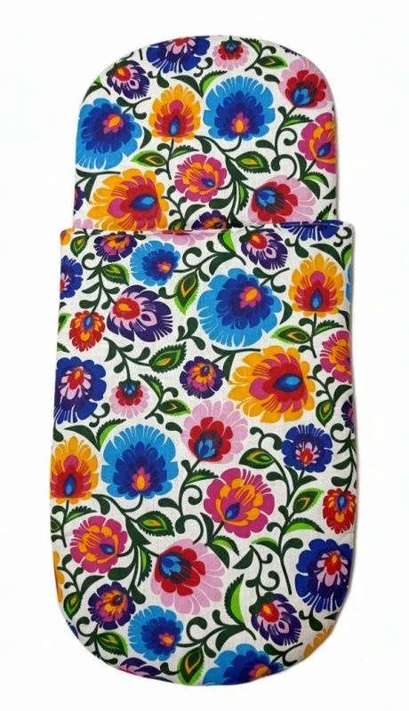 SDS Peřinky do kočárku pro panenky Květy bílá Bavlna, výplň: Polyester, 1x 27x40 cm / 25x20 cm