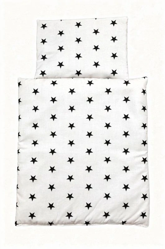 SDS Peřinky do postýlky pro panenky Hvězdičky bílá Bavlna, výplň: Polyester, 1x 38x44 cm / 28x20 cm
