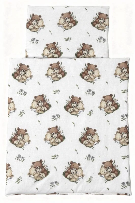 SDS Peřinky do postýlky pro panenky Medvědí rodinka Bavlna, výplň: Polyester, 1x 38x44 cm / 28x20 cm