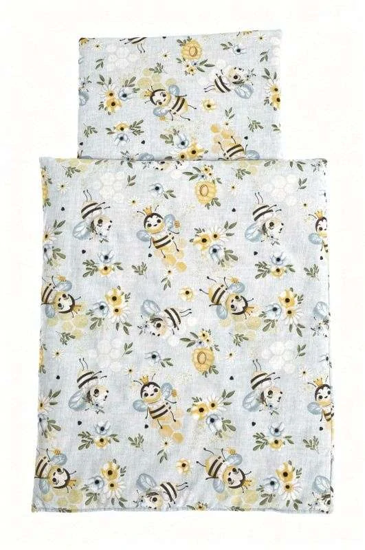 SDS Peřinky do postýlky pro panenky Včelky Bavlna, výplň: Polyester, 1x 38x44 cm / 28x20 cm