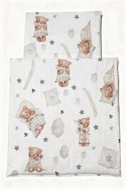SDS Peřinky do postýlky pro panenky Spící medvídek Bavlna, výplň: Polyester, 1x 38x44 cm / 28x20 cm