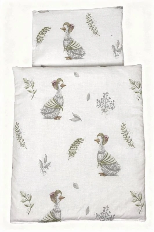 SDS Peřinky do postýlky pro panenky Husy Bavlna, výplň: Polyester, 1x 38x44 cm / 28x20 cm