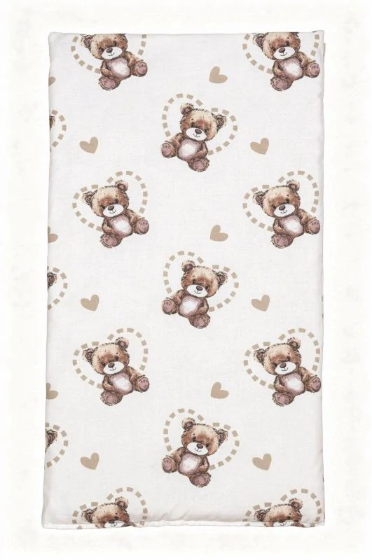 SDS Matrace do postýlky pro panenky Medvídek v srdci bílá, Bavlna, výplň: Polyester, 50x28 cm