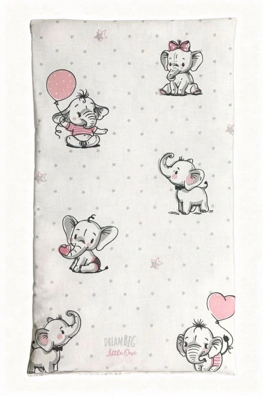 SDS Matrace do postýlky pro panenky Sloníci bílá,  Bavlna, výplň: Polyester, 50x28 cm  cm