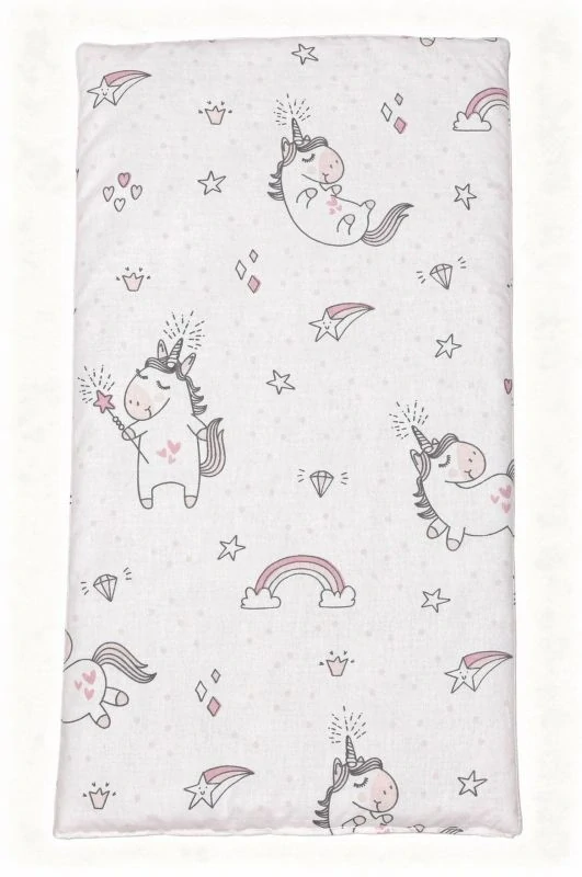 SDS Matrace do postýlky pro panenky Jednorožec bílá, Bavlna, výplň: Polyester, 50x28 cm