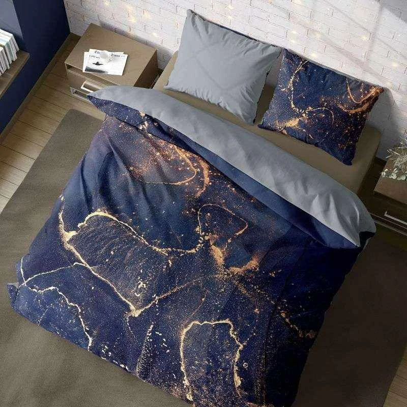 FARO Povlečení bavlněný satén Minerál Blue Bavlna - Satén, 140/200, 70/90 cm