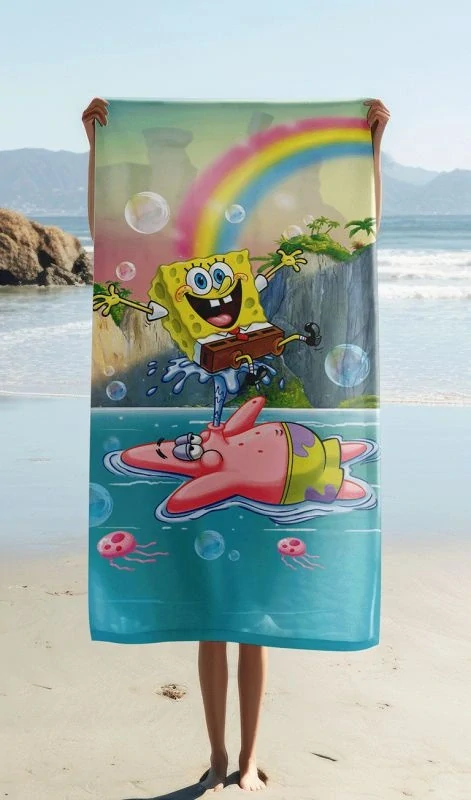 JERRY FABRICS Osuška Sponge Bob Tropical Duo Bavlna - Froté, 70/140 cm