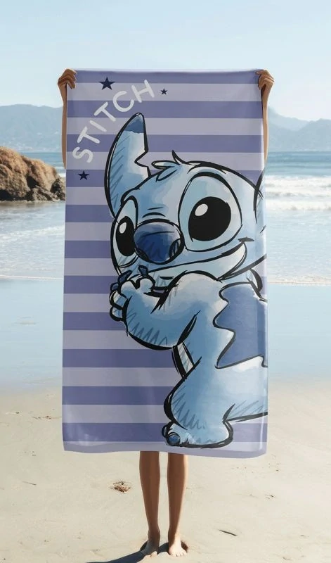 JERRY FABRICS Osuška Micro Lilo and Stitch Stripes Polyester, 70/140 cm