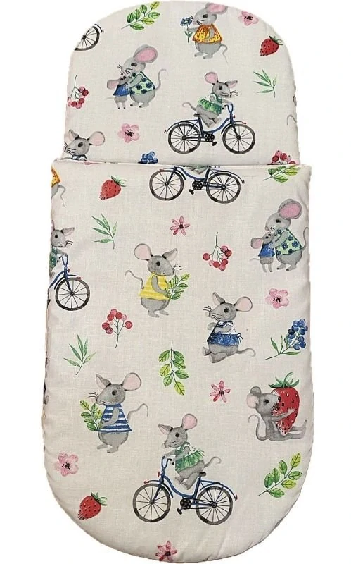 SDS Peřinky do kočárku pro panenky Veselé myšky Bavlna, výplň: Polyester, 1x 27x40 cm / 25x20 cm