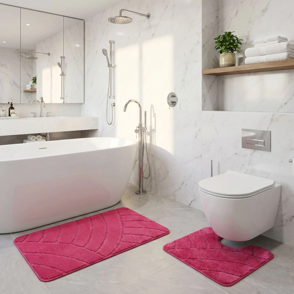 Kvalitex Koupelnová a WC předložka oblouky růžové