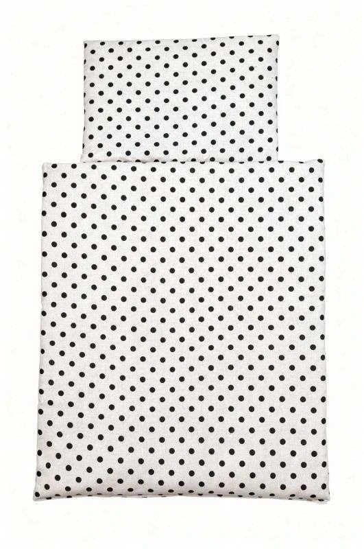 SDS Peřinky do postýlky pro panenky Puntíky bílá Bavlna, výplň: Polyester, 1x 38x44 cm / 28x20 cm