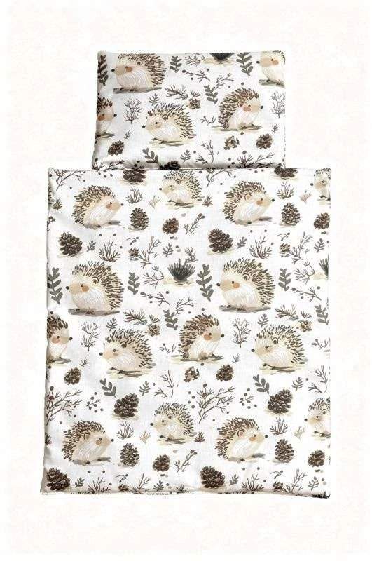 SDS Peřinky do postýlky pro panenky Ježci v lese Bavlna, výplň: Polyester, 1x 38x44 cm / 28x20 cm