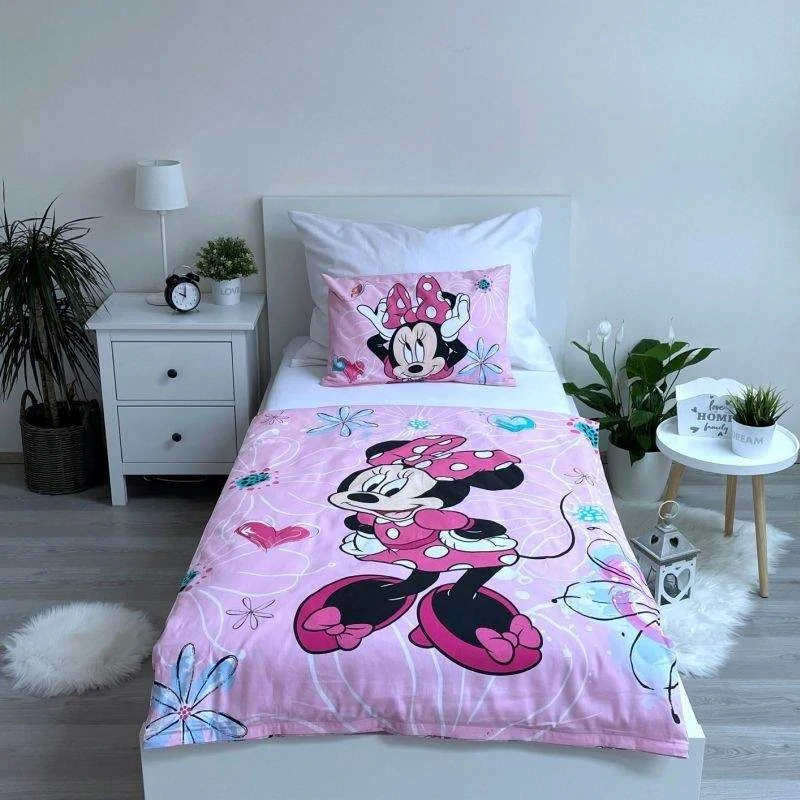 JERRY FABRICS Povlečení do postýlky Minnie Flowers 02 baby Bavlna, 100/135, 40/60 cm