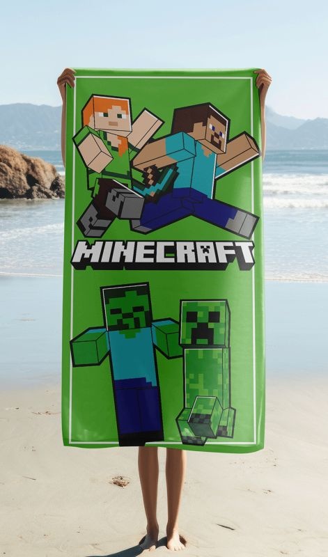 JERRY FABRICS Osuška Micro Minecraft Power Walking Polyester, 70/140 cm