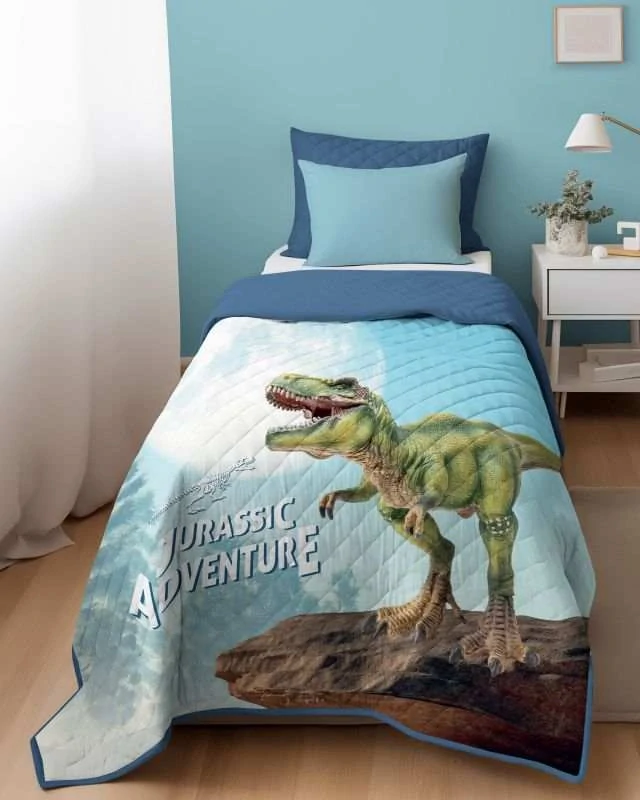 DETEXPOL Přehoz na postel Dino T-rex Polyester, 170/210 cm