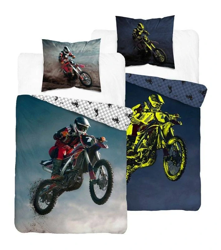 DETEXPOL Povlečení Motokros skok svítící Bavlna, 140/200, 70/80 cm