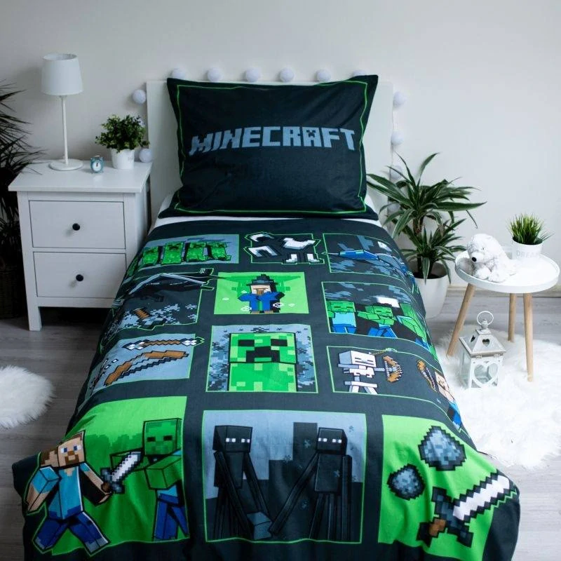 JERRY FABRICS Povlečení Minecraft Survival Mode  Bavlna, 140/200, 70/90 cm