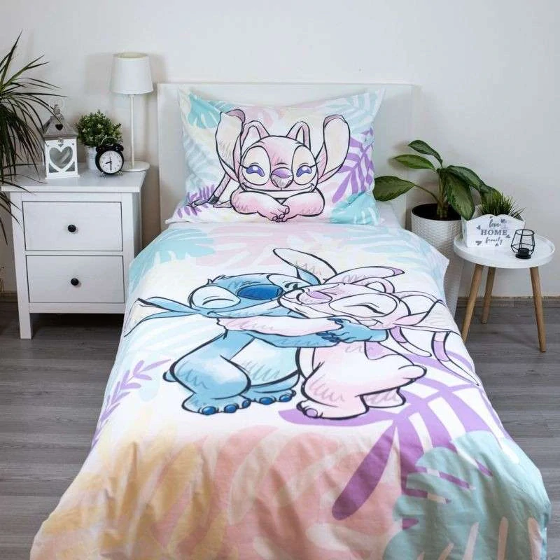 JERRY FABRICS Povlečení Lilo and Stitch Leaves Bavlna, 140/200, 70/90 cm