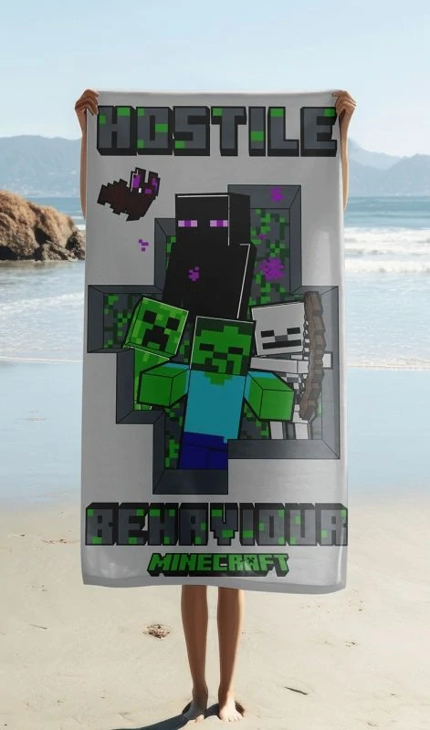 JERRY FABRICS Osuška Minecraft Hostile Behaviour Bavlna - Froté, 70/140 cm