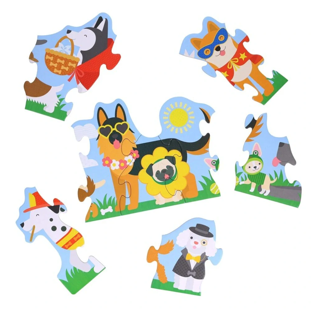 Petit Collage Podlahové puzzle Psí průvod 30 dílků