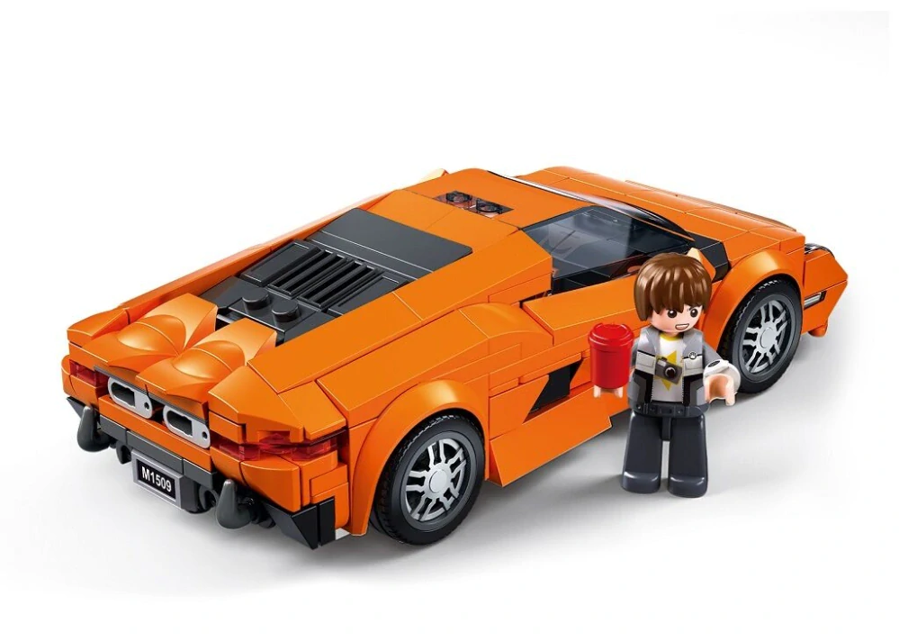 Sluban Model Bricks M38-B1509 Sportovní vůz oranžový v měřítku 1:32