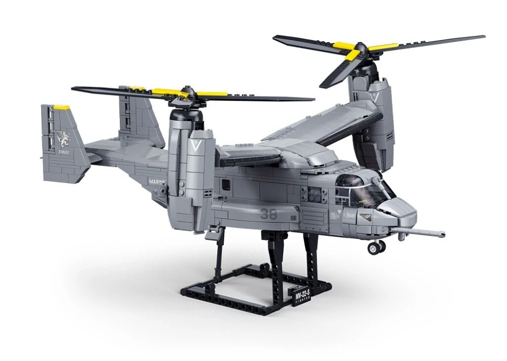 Sluban Model Bricks M38-B1537 Transportní letoun MV-22-S Osprey v měřítku 1:44