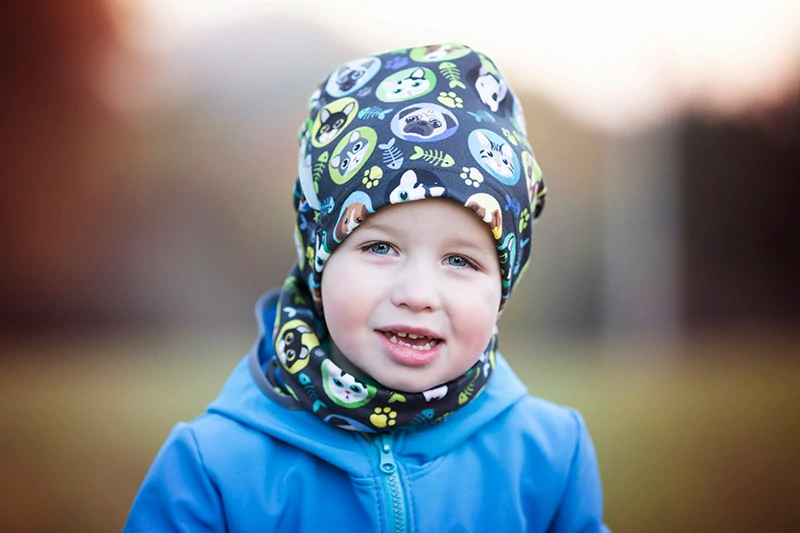 Unuo Dětská čepice fleecová Homeless Kočka pes Kluk S (45-48 cm)