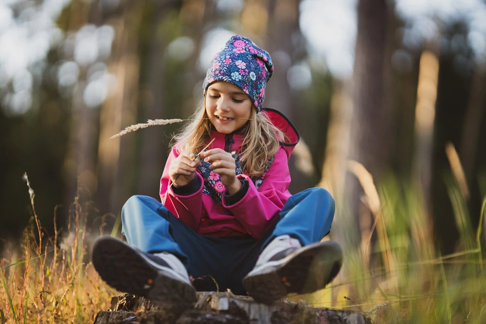 Unuo Dětská čepice fleecová Homeless Květinky L (53-56 cm)