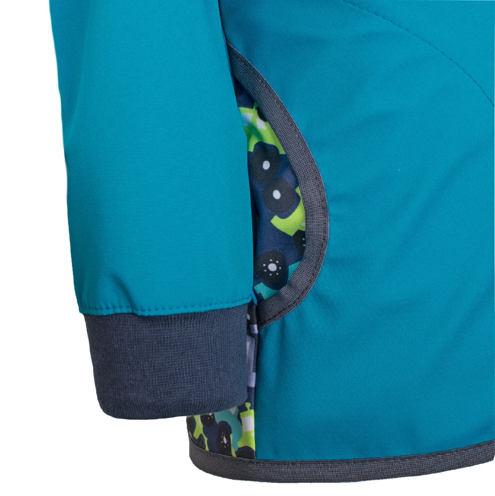 Unuo Dětská softshellová bunda bez zateplení Basic Modrozelená Aqua Autíčka 86/92