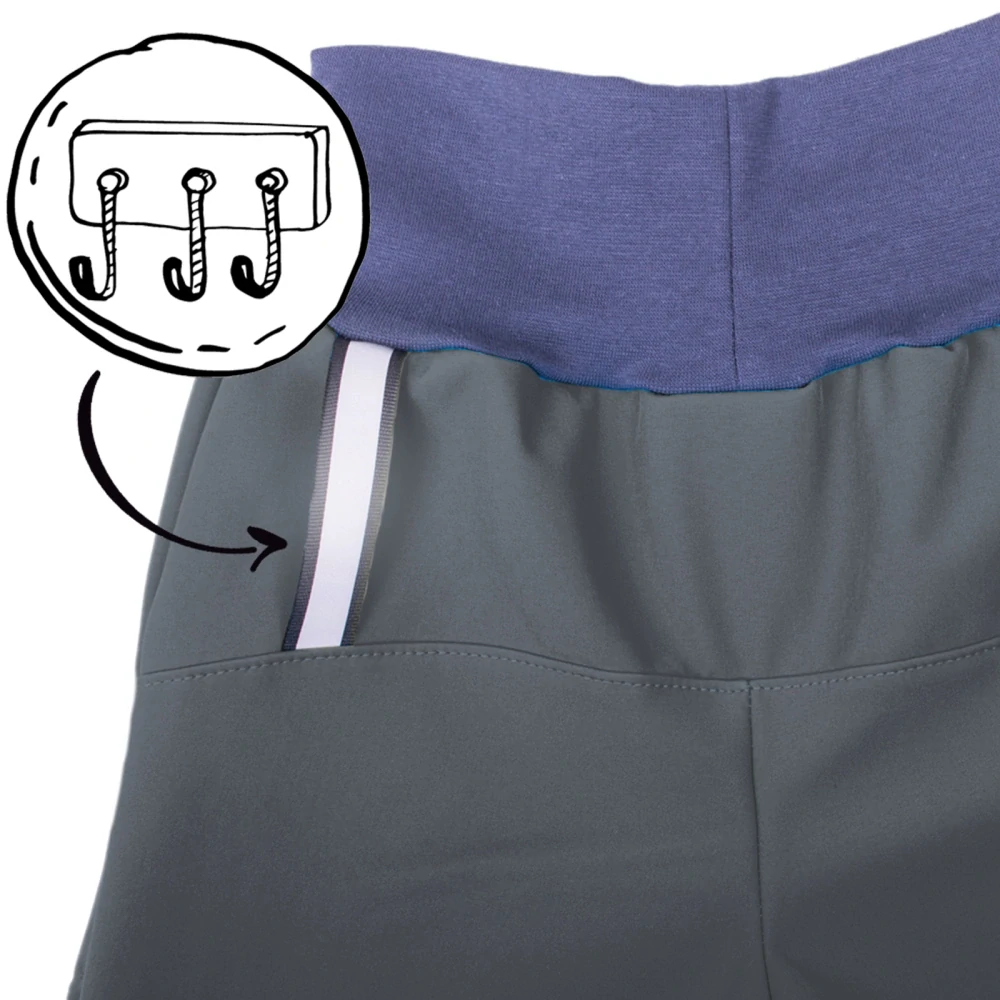 Unuo Dětské softshellové kalhoty s fleecem Basic Tm. šedá 116/122