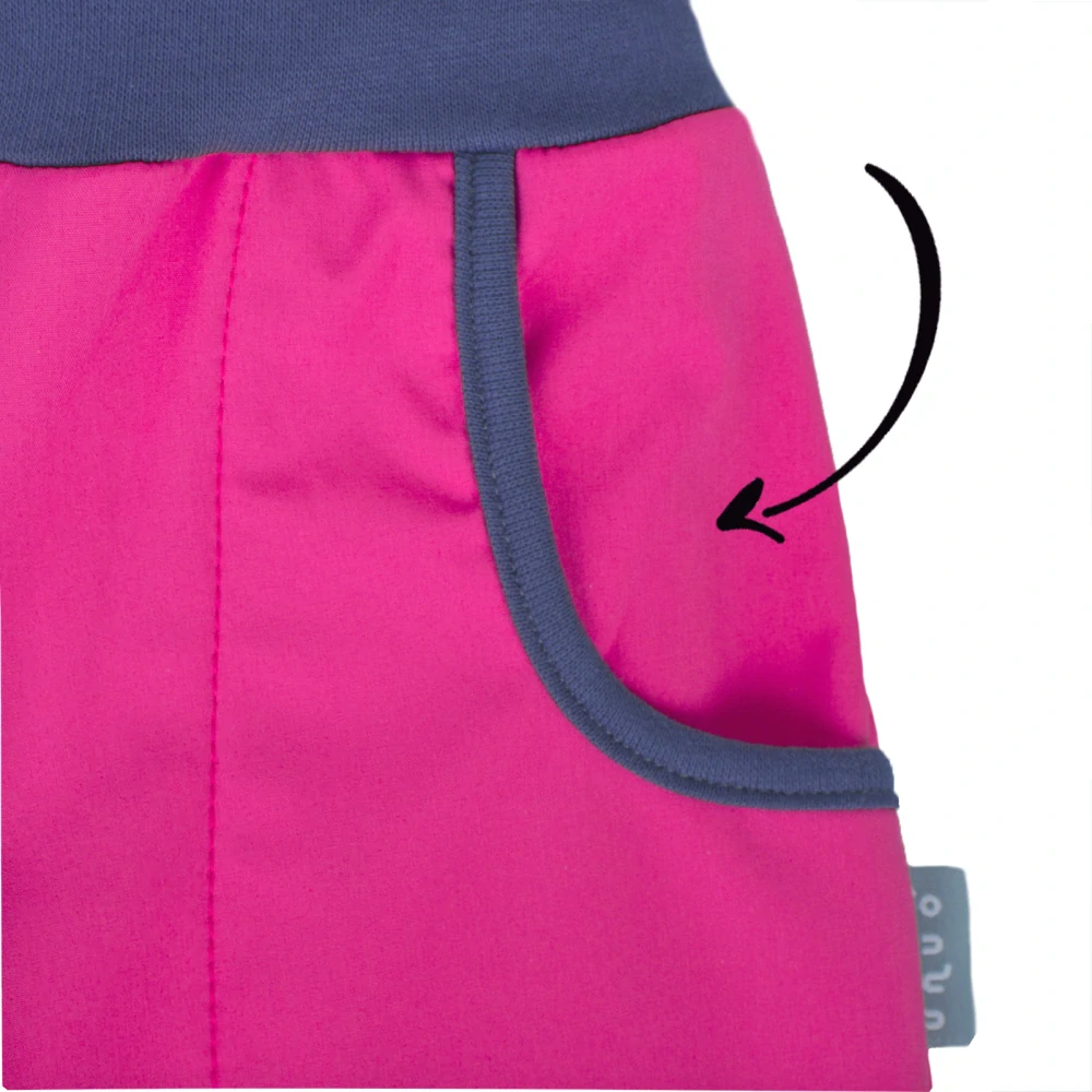 Unuo Dětské softshellové kalhoty s fleecem Basic Fuchsiová 98/104