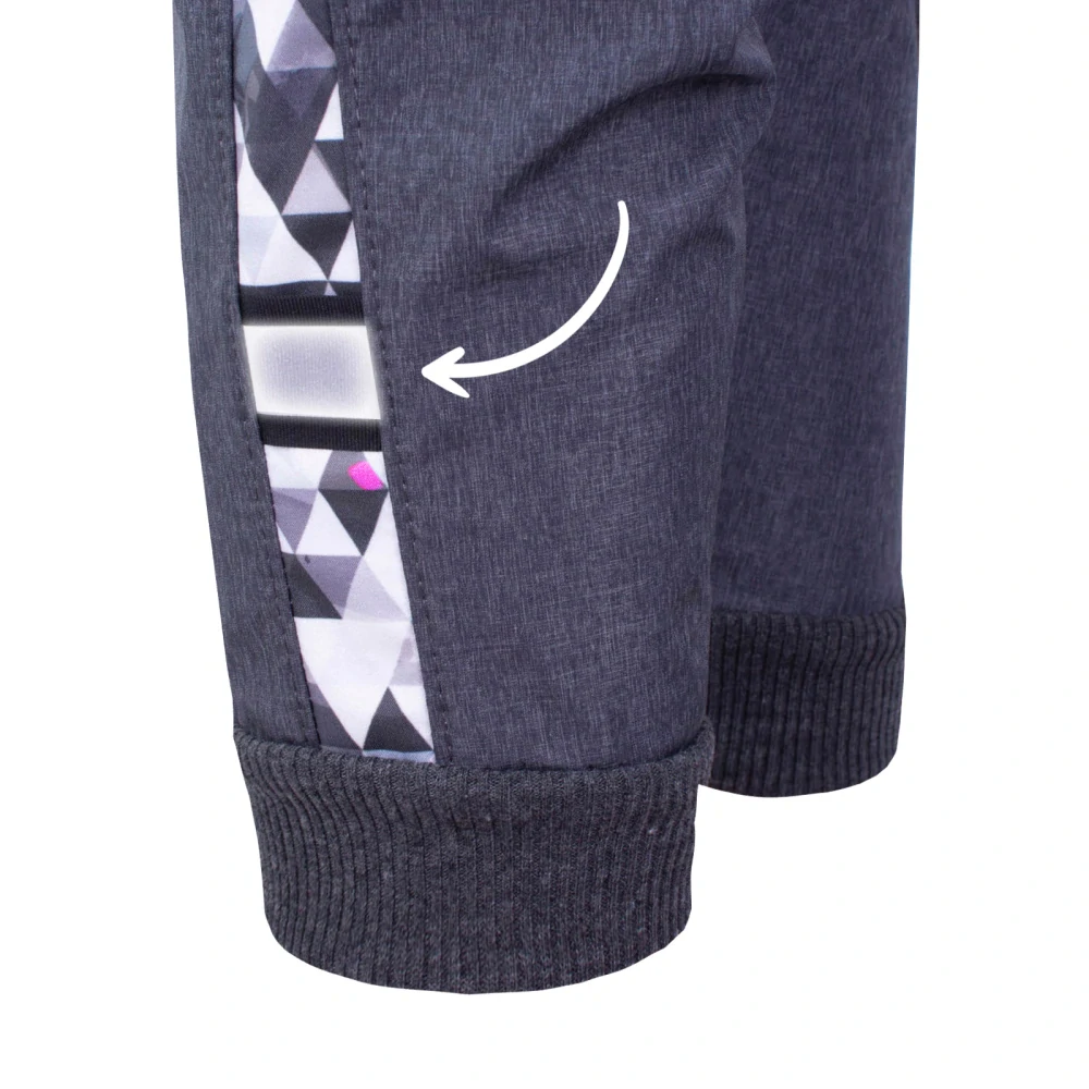 Unuo Batolecí softshellové kalhoty s fleecem Street Žíhaná antracitová Metricon Holka 80/86