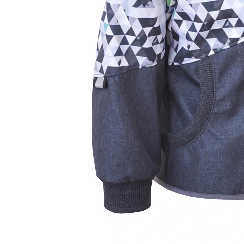 Unuo Dětská softshellová bunda s fleecem Street Žíhaná antracitová Metricon Holka 146/152