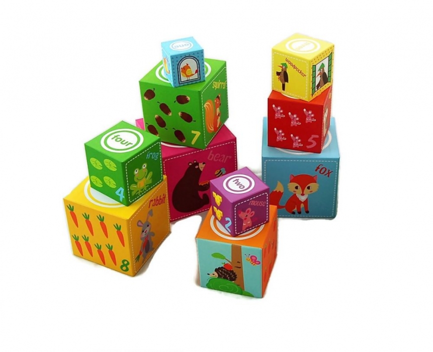 Lelin Pyramida z 10 kostek Les