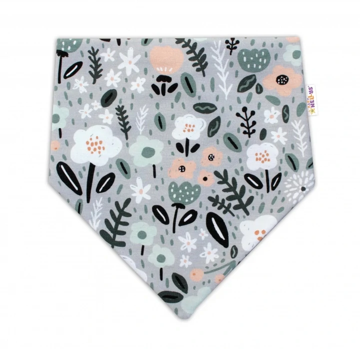 Baby Nellys Dvouvrstvá čepice s oušky, šátek Palouček Mátová Obvod: 42-46 cm
