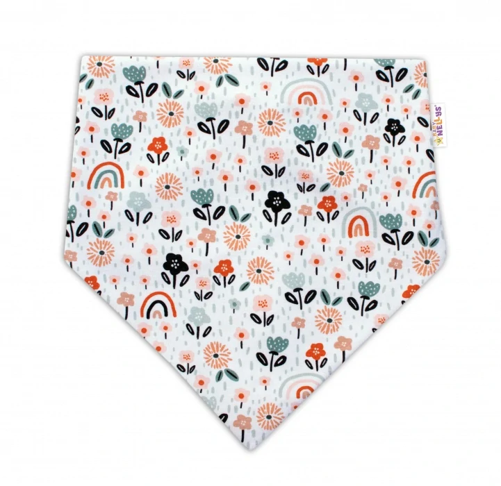 Baby Nellys Dvouvrstvá čepice s oušky, šátek Palouček Smetanová  Obvod: 38-42 cm