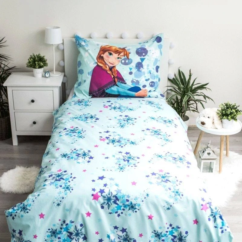 Jerry Fabrics Povlečení Ledové Království Light Blue 02 Svítící  Bavlna, 140/200, 70/90 cm