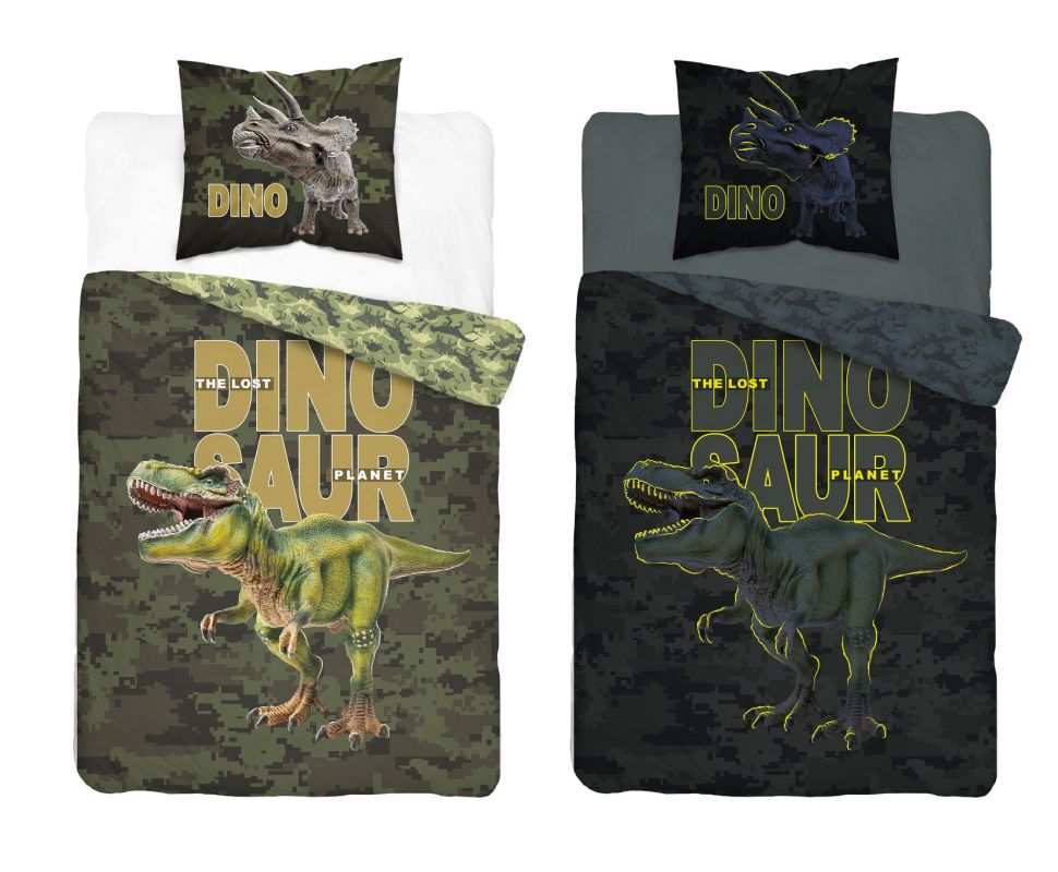Detexpol Povlečení Dinosaur Army Svítící Bavlna, 140/200, 70/80 cm