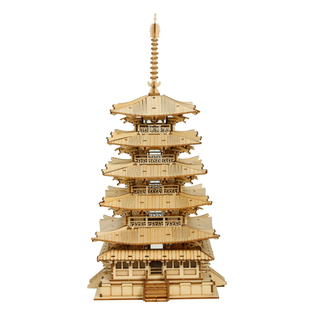 RoboTime 3D dřevěná skládačka Pětipatrová pagoda
