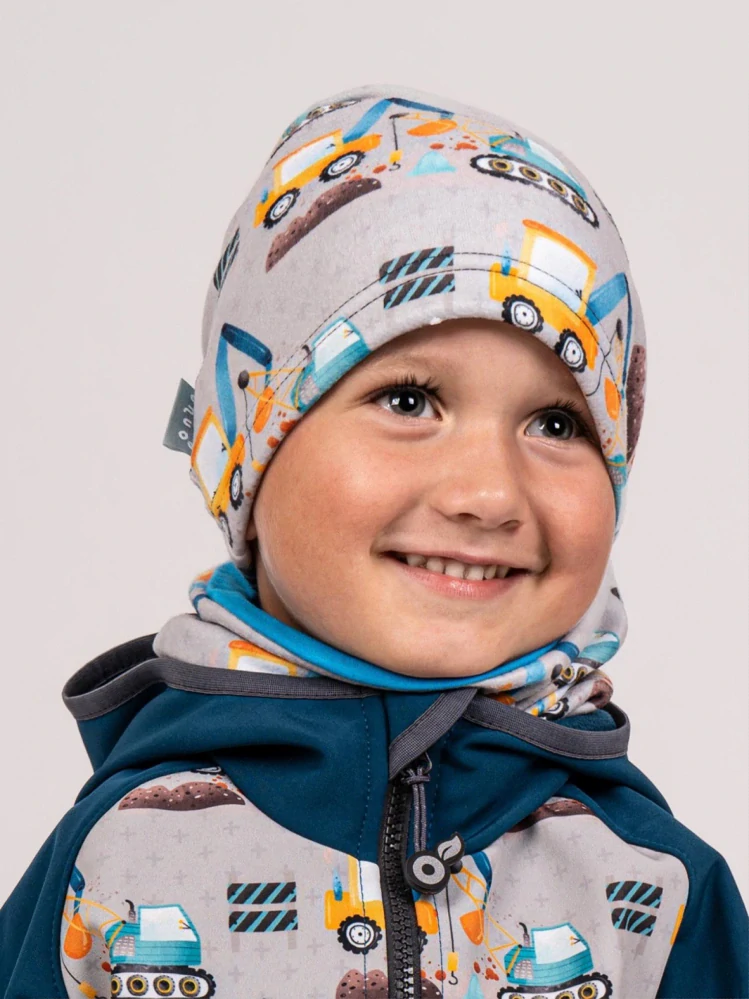 Unuo Dětská čepice fleecová Homeless Bagry M (49-52 cm)