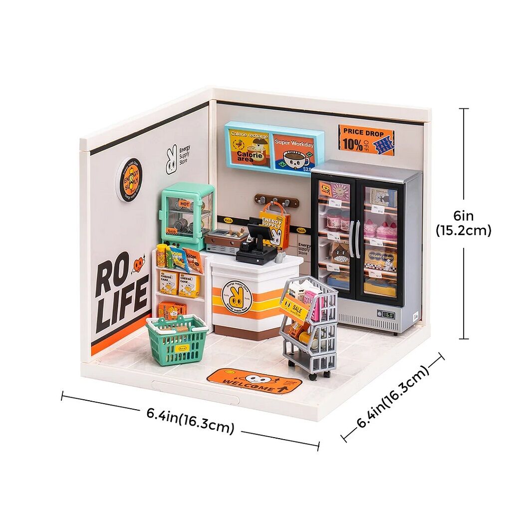 RoboTime 3D dřevěná skládačka Miniatura domečku Večerka