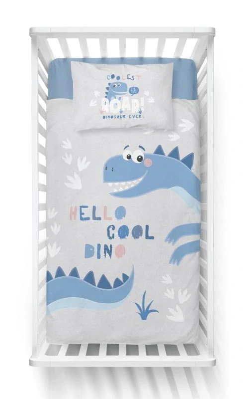 Detexpol Bambusové povlečení do postýlky Dráček modrá Bavlna, Bambus, 100/135, 40/60 cm