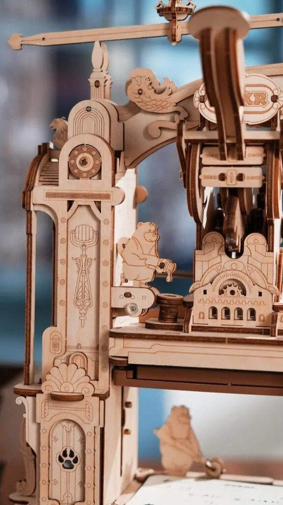 RoboTime 3D dřevěná mechanická skládačka Tiskařský lis