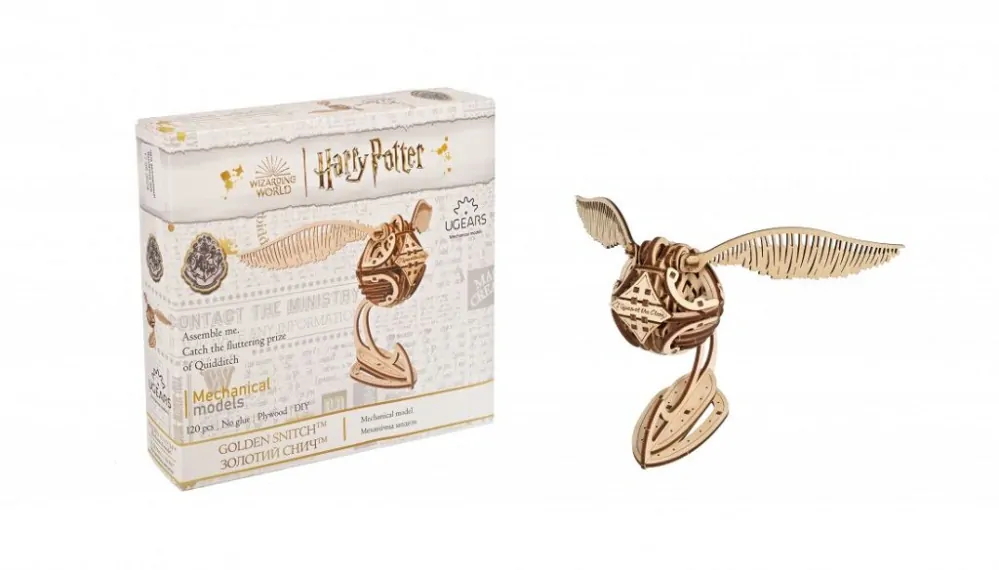 Ugears 3D dřevěné mechanické puzzle Zlatonka, Harry Potter