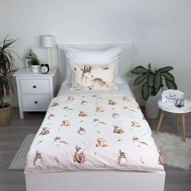 JERRY FABRICS Povlečení do postýlky Zvířátka Woodland baby Bavlna, 100/135, 40/60 cm