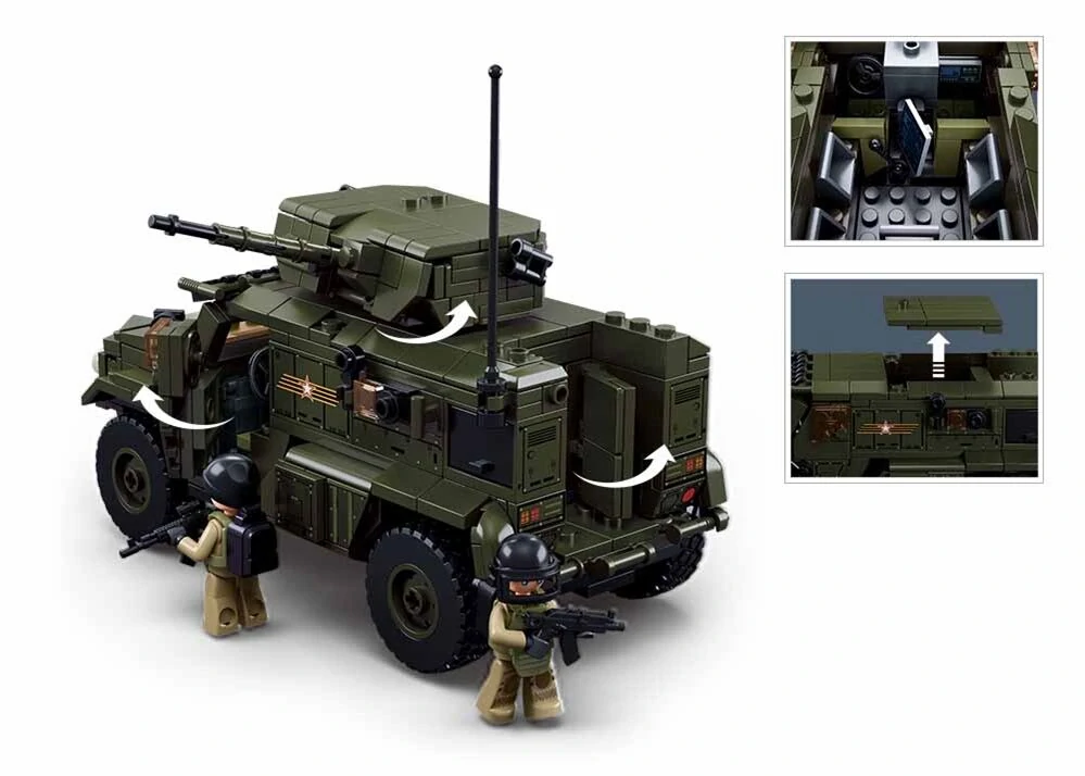 Sluban Model Bricks M38-B1179 Obrněné bojové vozidlo Typhoon VDVS v měřítku 1:35